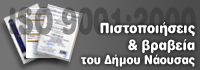 Πιστοποιήσεις - διακρίσεις - βραβεία του Δήμου Νάουσας